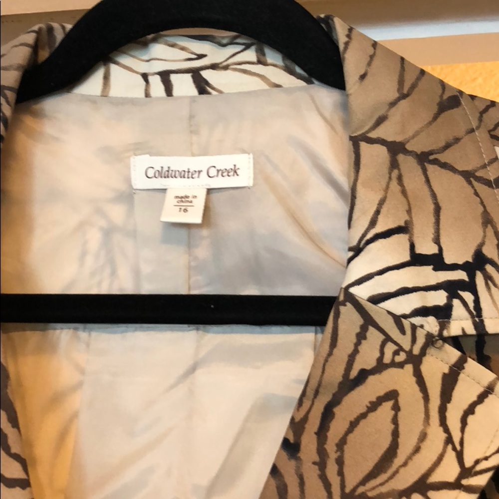 Coldwater Creek Sz 16 blazer tan brown pattern - Picture 2 of 3
